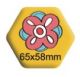 100 badges épingles héxagonales 65mm x 58mm